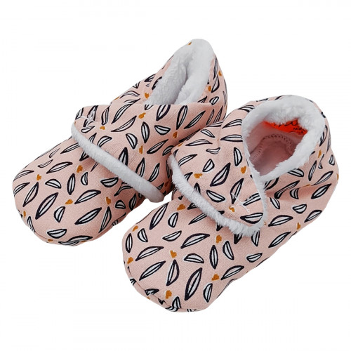 "Le Philomène" low slippers. Baby birth gift Made in France. Nin-Nin comforter