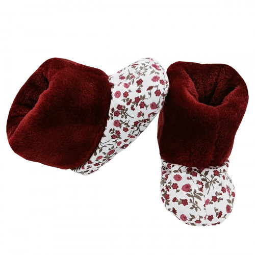 High botton slippers "Le Nicole" for babies. Birth gift Made in France. Nin-Nin