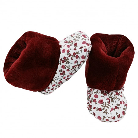 High botton slippers "Le Nicole" for babies. Birth gift Made in France. Nin-Nin