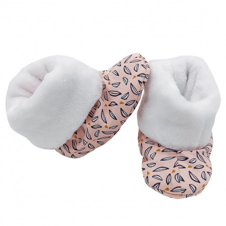 High botton slippers "Le Philomène" for babies. Birth gift Made in France. Nin-Nin