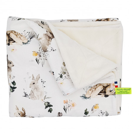 Customizable L'Aquarelle Beige blanket for babies. Cover made in France.