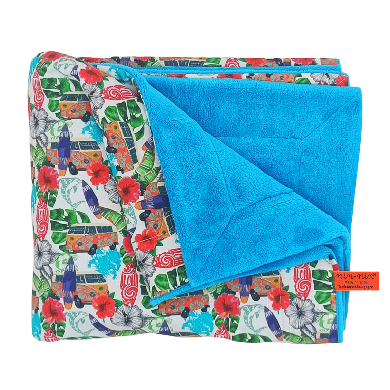 Customizable Le Hawaï blanket for babies. Cover made in France.