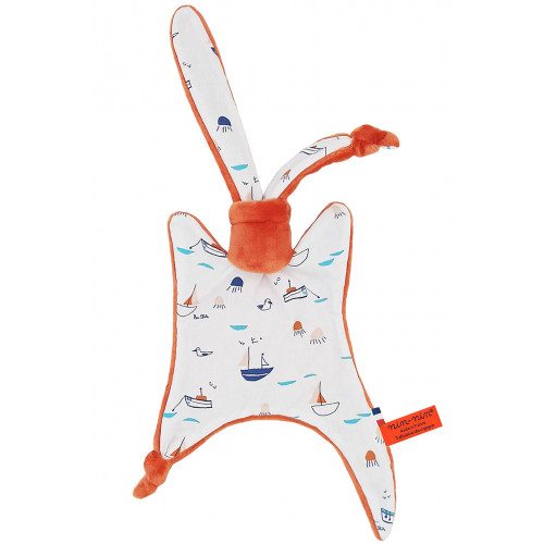 Baby comforter Le Mouette-Mouette. Personalized birth gift made in France. Nin-Nin comforter