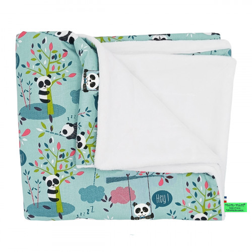 Customizable Le Panda  blanket for babies. Cover made in France.