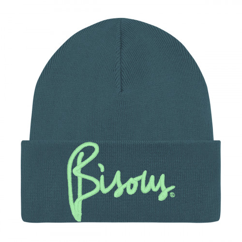 "Bisous" Emeraude Adult Beanie. Hat made in France. Nin-Nin