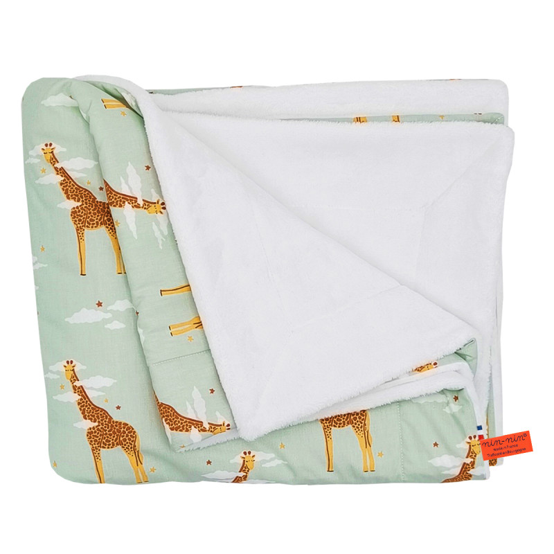 Customizable Le Girafe blanket for babies. Cover made in France.