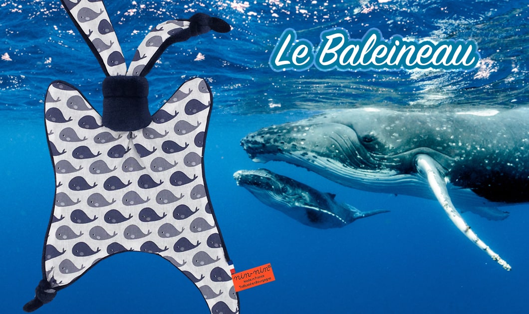 Baby Comforter Baleineau Original Soft Toy Blanket Made In France Etiquette Green Pack Cadeau Cube Broder No